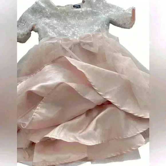 Nordstrom Zunie Girl's Blush Sequin Tulle Butterfly Flare and Fanciful‎ Dress - Picture 9 of 10